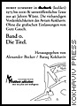 Horst Lummert in kuckuck (kulikri): Band 0, Die Titel